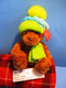 Russ Wagner Brown Teddy Bear Blue Green Hat and Scarf Beanbag Plush