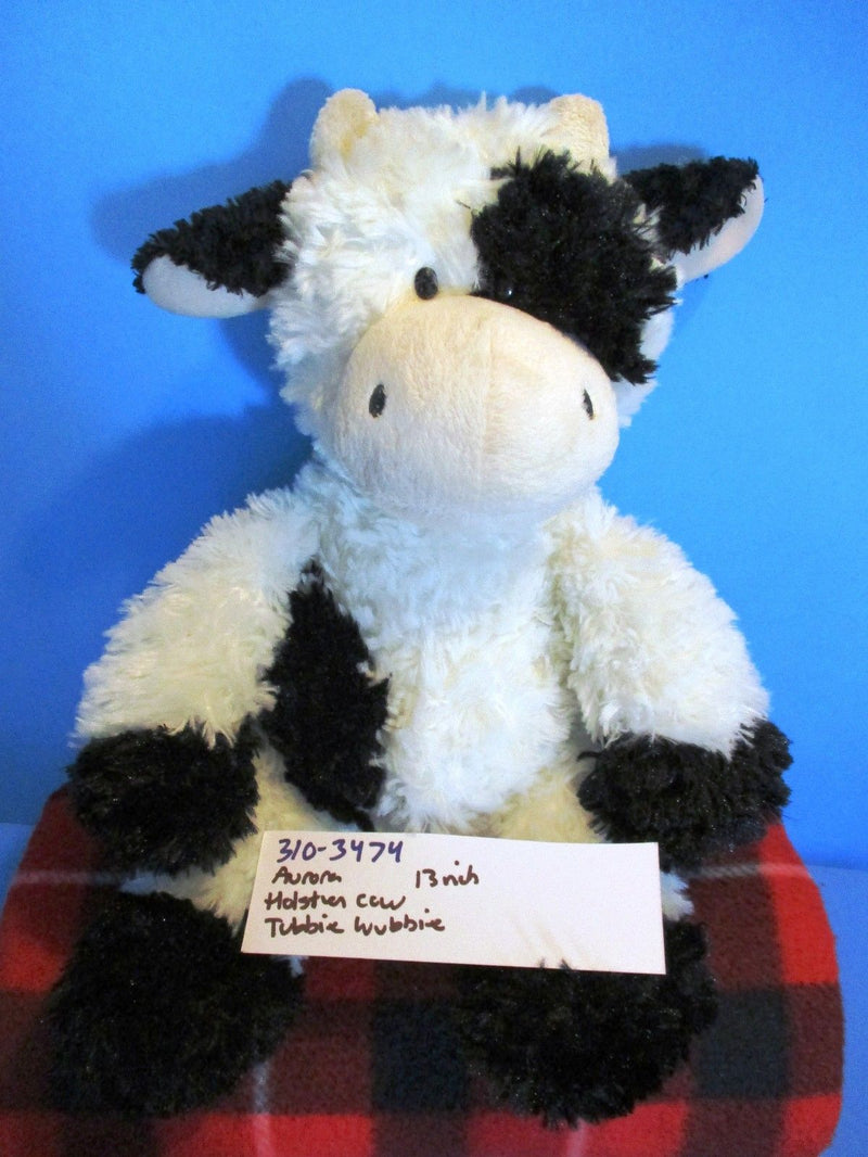 Aurora Tubbie Wubbies Black and White Holstein Cow Beanbag Plush