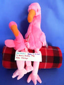 Ty Beanie Buddy 1998 and Baby 1995 Pinky Flamingos Beanbag Plushes