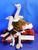 Ty Beanie Buddy 1998 and Baby 1997 Stretch Ostriches Beanbag Plushes
