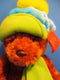 Russ Wagner Brown Teddy Bear Blue Green Hat and Scarf Beanbag Plush