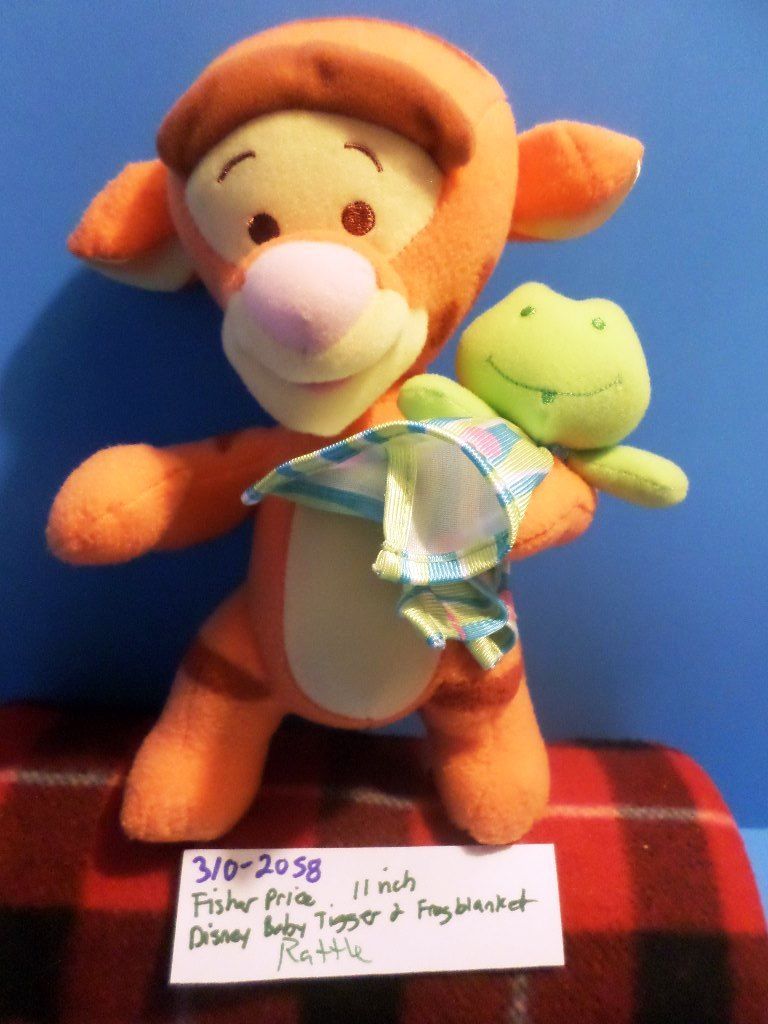 Fisher Price Disney Baby Tigger and His Frog Blanket Rattle 2005 Plush