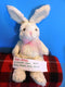 Wishpets Staphie Yellow Bunny Rabbit with Pink Bow 2002 Beanbag Plush