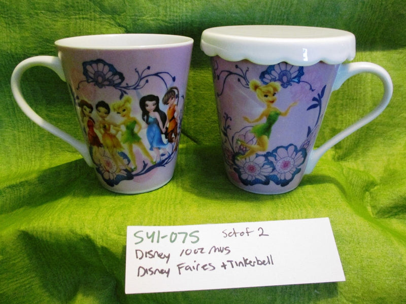 Disney Fairies Pink Tinkerbell and Friends 10 oz. Mugs Cups Set of Two