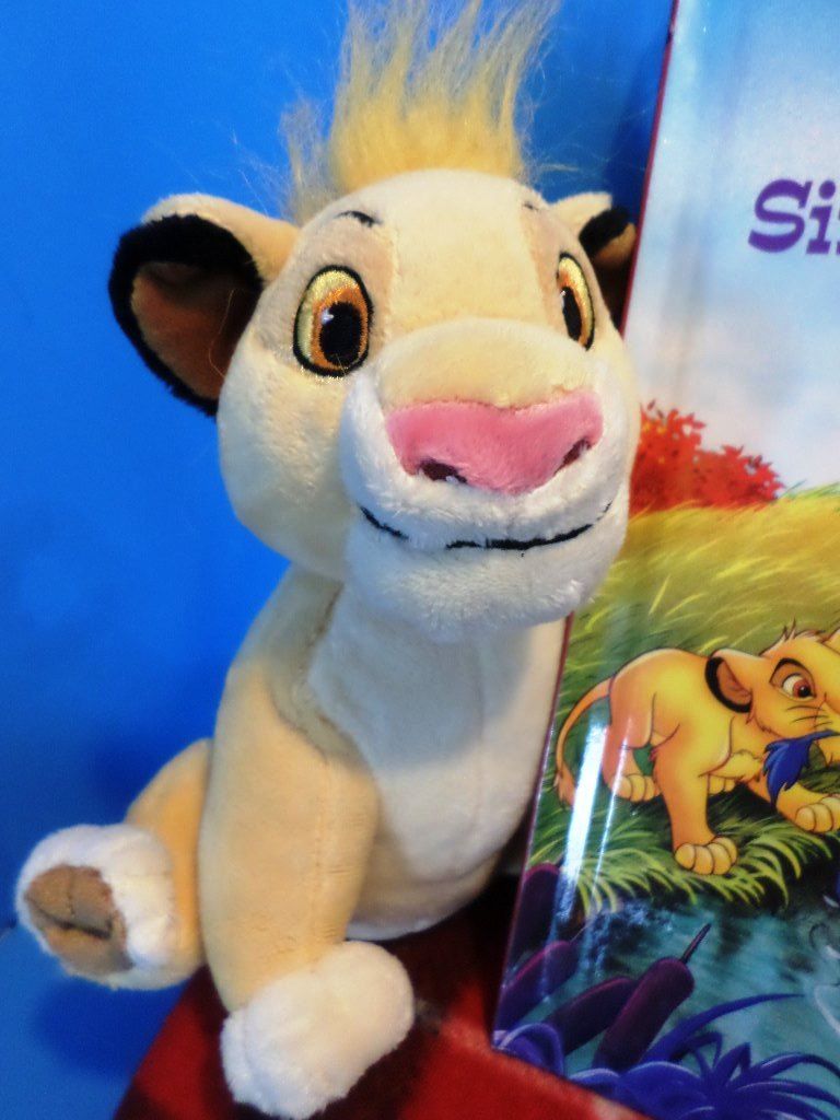 Disney Store Lion King Simba and Nala Plush and Book