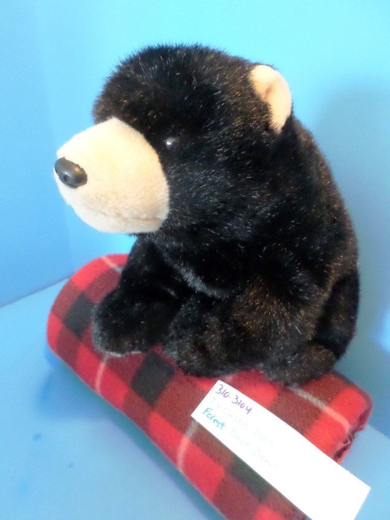 Ty Classic Forest Black Bear 2002 Beanbag Plush