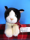 Russ Black and White Cat With Red Bow Beanbag Plush