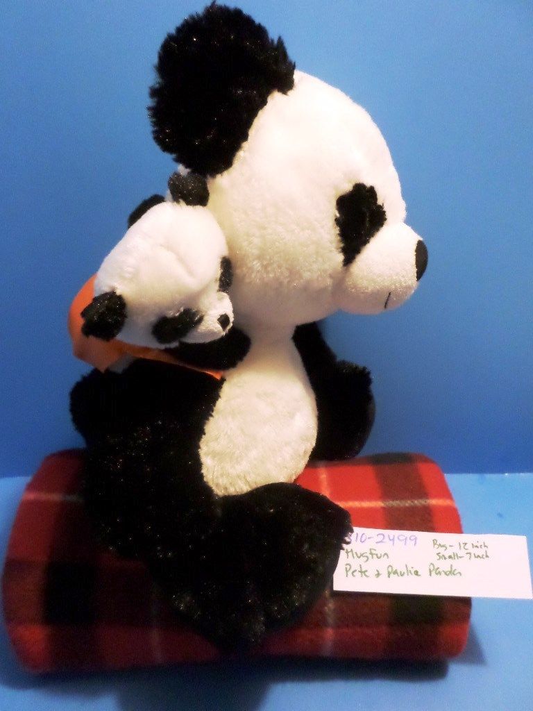 Hugfun Mom and Baby Pete and Paulie Panda Bears Plush