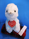Yes Anime White Llama Alpaca With Red Heart Plush