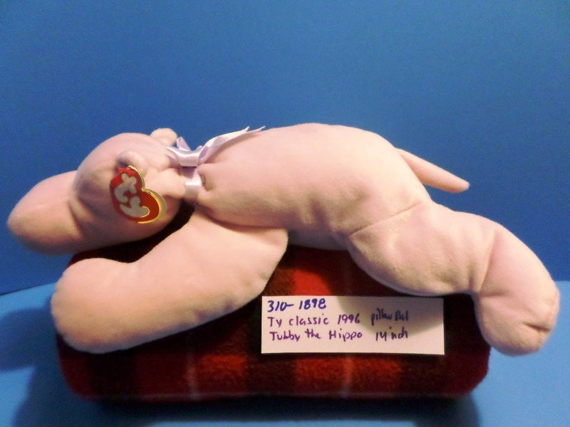 Ty Pillow Pals Tubby the Lavender Hippo 1996 Plush