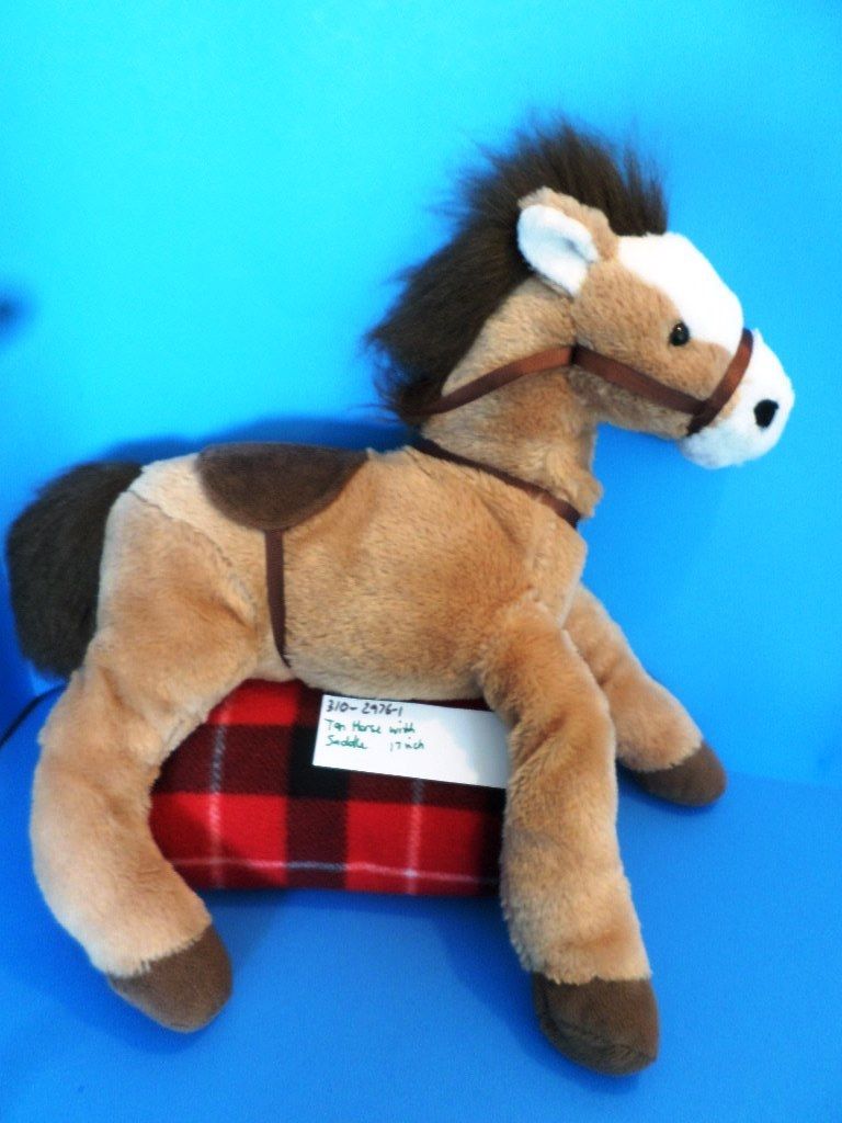 Hugfun Brown and White Horse Pony With Saddle Plush