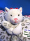 Okie Dokie White Cat With Leopard Print Pink Trim Security Blanket