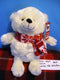 Ganz Winter Cub White Bear in Red White Scarf Beanbag Plush