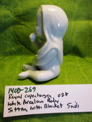 Royal Copenhagen White Porcelain Infant Baby Sitting with Blanket Figurine