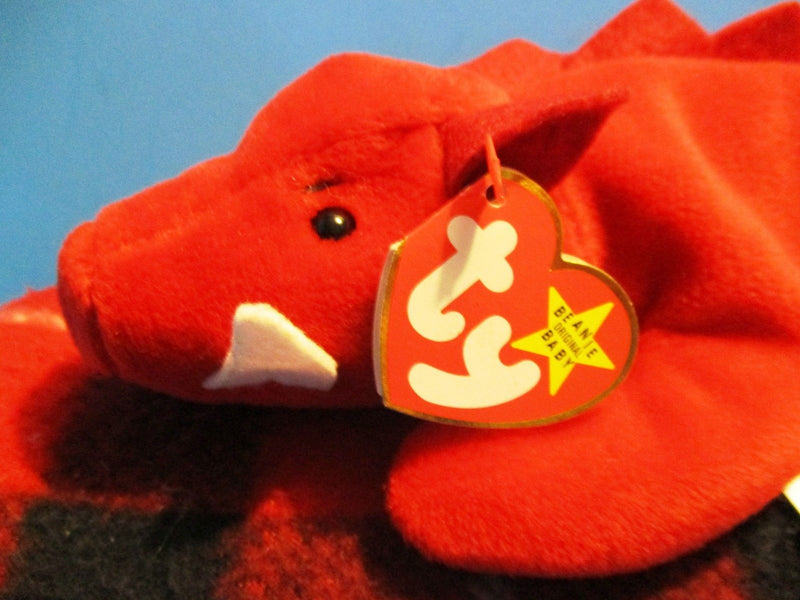 Ty Beanie Babies Grunt the Red Razorback Hog 1995 Beanbag Plush