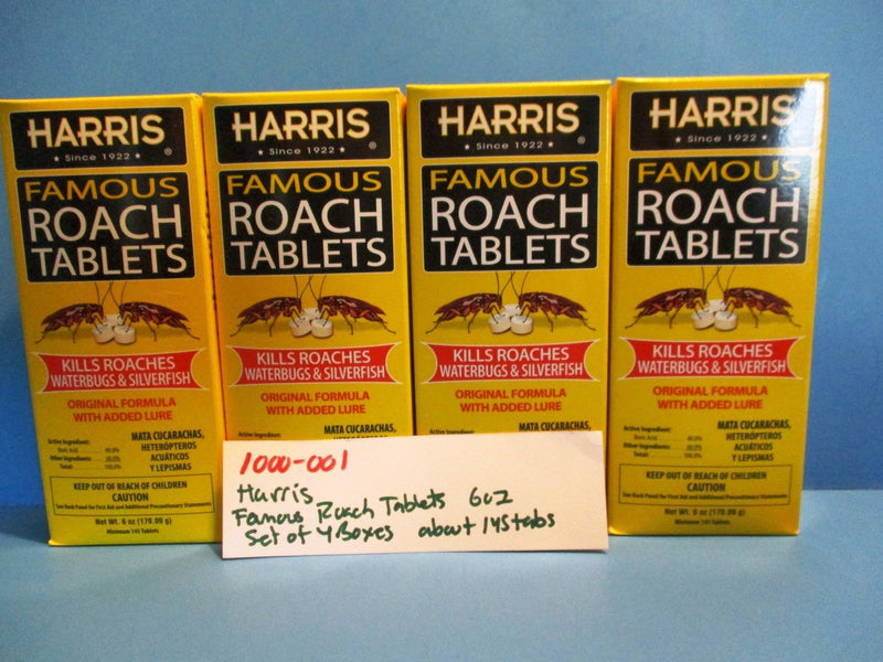 Harris Famous Roach Tablets Added Lure Boric Acid 6oz Set of 4