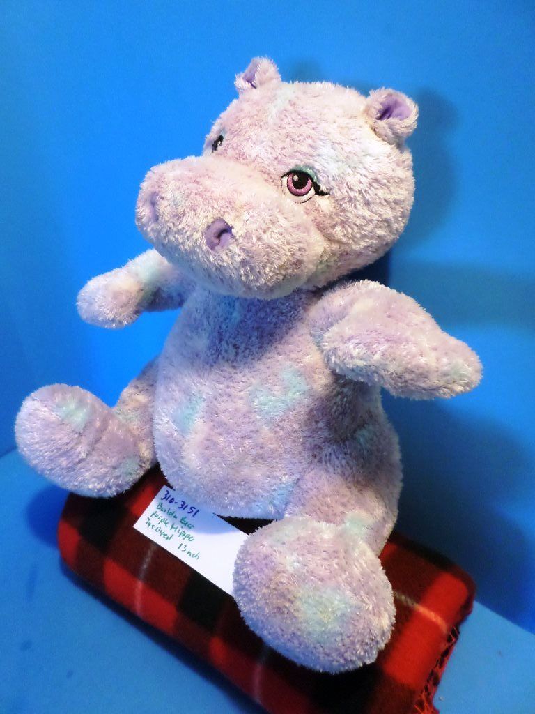Build-A-Bear Purple Tye Dye Hippo Plush