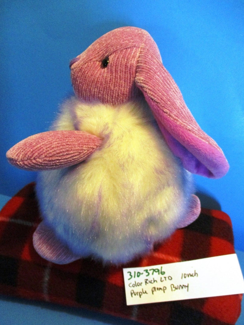 Color Rich Round Purple Bunny Rabbit Beanbag Plush