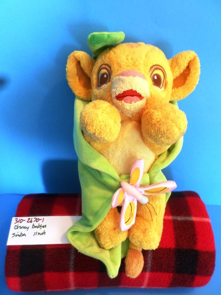 Disney Parks Babies Lion King Simba in Leaf Blanket Plush