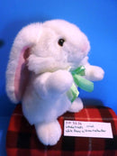 Wondertreats White Bunny Rabbit with Green and Yellow Bow Plush