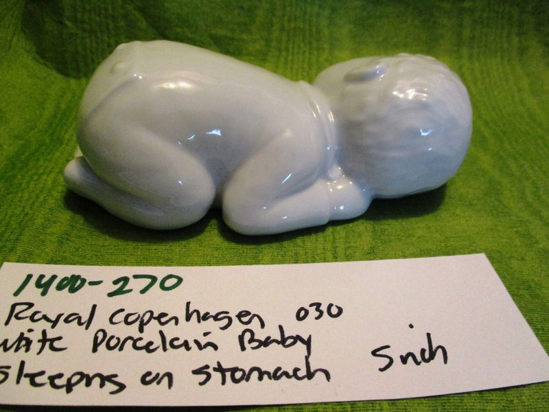 Royal Copenhagen White Porcelain Infant Baby Sleeping on Stomach Figurine