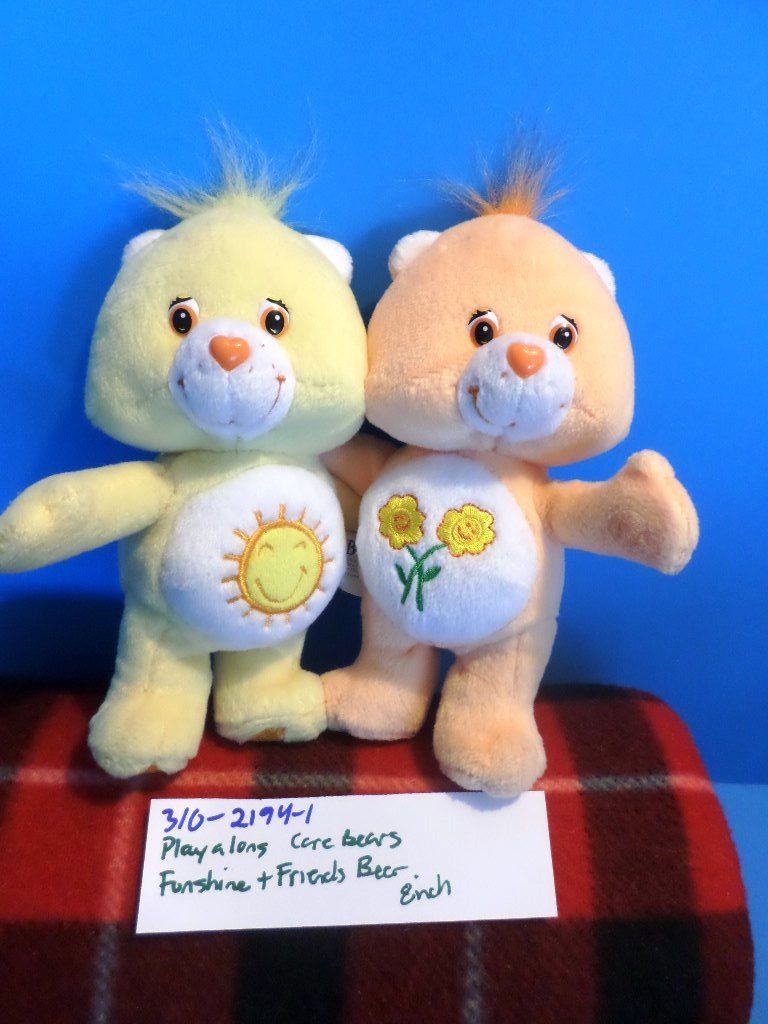JAKKS Pacific Play Along Care Bears Funshine and Friend Bears 2002 Plush