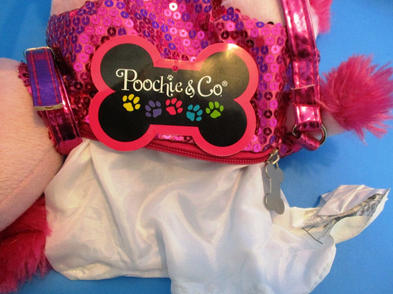 Poochie and Co. Poodle Pink Sequins Plush Bag Purse