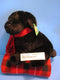 Sugar Loaf Black Lab Puppy Dog With Red Scarf Plush