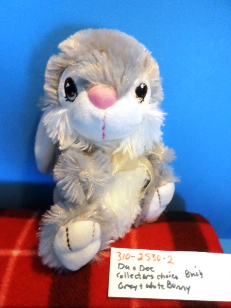 Dan Dee Collectors Choice Grey and White Bunny Rabbit Plush
