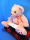 Ty Classic Blushing Pink Teddy Bear with Hearts 2003 Beanbag Plush