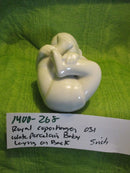 Royal Copenhagen White Porcelain Infant Baby Laying on Back Figurine