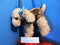 Poochie and Co. Cocker Spaniel Leopard Print Blue Bows Plush Bag Purse
