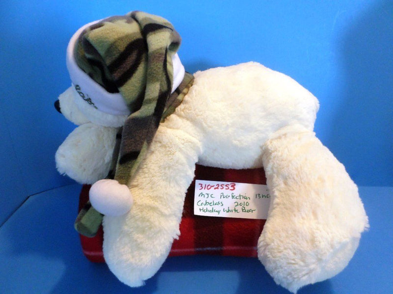 MJC Purr-fection Cabela's White Holiday Bear 2010 Beanbag Plush