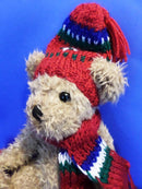 Gibson Greetings Brown Teddy Bear in Red Hat and Scarf 1996 Plush