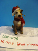 DRDirect Pitbull Dog Ornament With Red Hat and Scarf