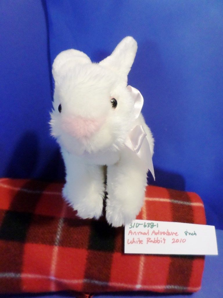 Animal Adventure White Bunny Rabbit 2010 Plush