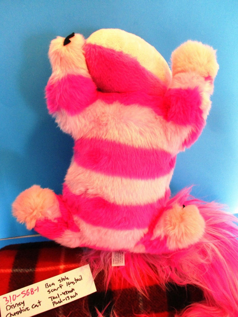 Disney Parks Alice in Wonderland Pink Cheshire Cat With Long Tail Plush