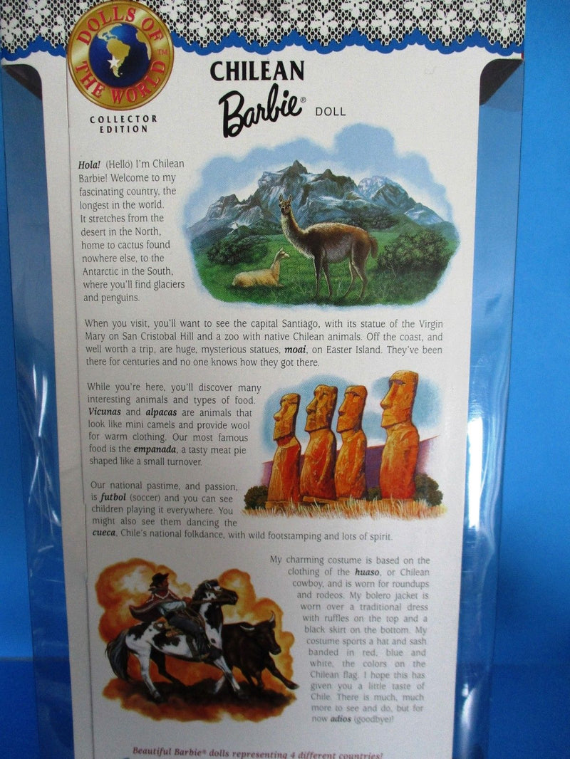 Mattel Barbie Collecter Edition Dolls Of the World Chilean 1997 Doll