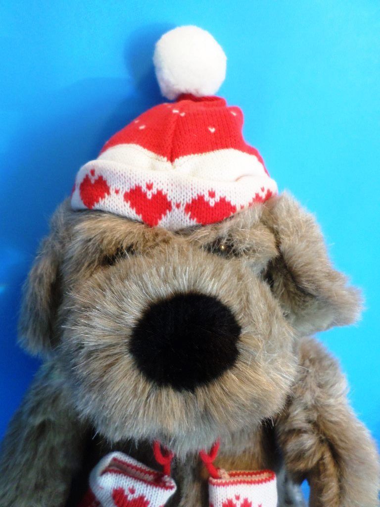 Dayton-Hudson Kris Mutt Brown Dog 1987 Plush With Red Hat and Mittens