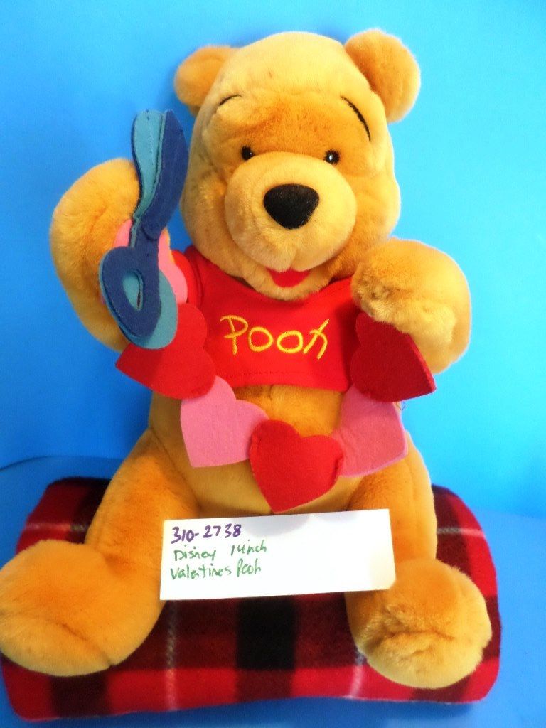 Disney Store Valentine Pooh with Heart and Scissors Plush