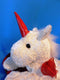 ATICO White and Red Unicorn Beanbag Plush