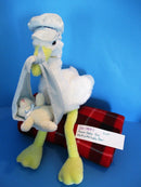 Aurora Baby Special Delivery Stork With Teddy Bear Boy Beanbag Plush