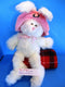 Ganz Flossy the White Bunny Rabbit with Pink Hat 1998 Beanbag Plush