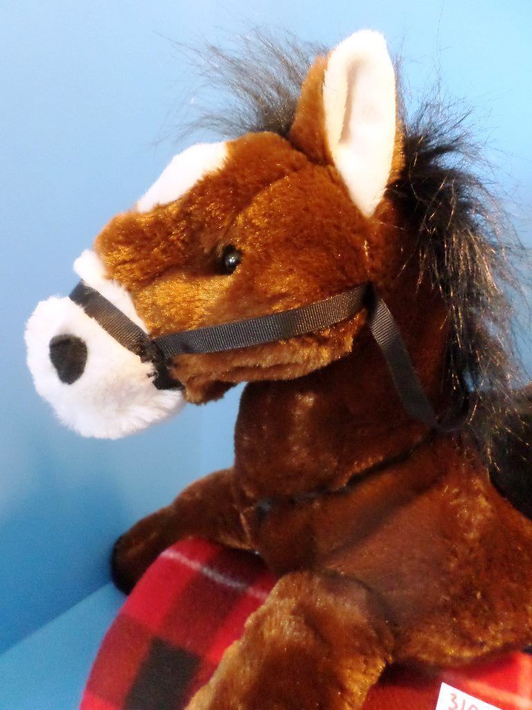 Hugfun Brown and White Horse Pony With Saddle Plush