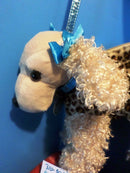 Poochie and Co. Cocker Spaniel Leopard Print Blue Bows Plush Bag Purse