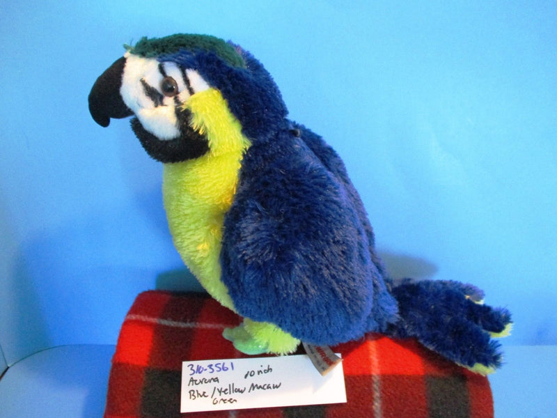 Aurora Blue and Gold Macaw Parrot Beanbag Plush