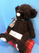 Gund Newsy the Black Teddy Bear with White Nose Plush