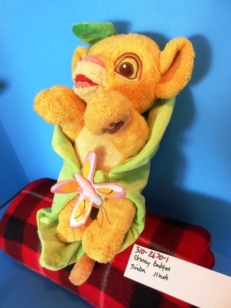 Disney Parks Babies Lion King Simba in Leaf Blanket Plush