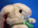 Wondertreats White Bunny Rabbit with Green and Yellow Bow Plush