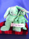 Ty Beanie Buddy 1998 and Baby 1996 Hippity Green Bunny Rabbit Beanbag Plushes